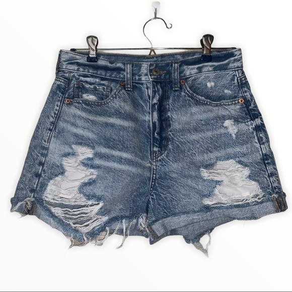 American Eagle Outfitters Pants - American Eagle mom shorts distressed light wash. 4